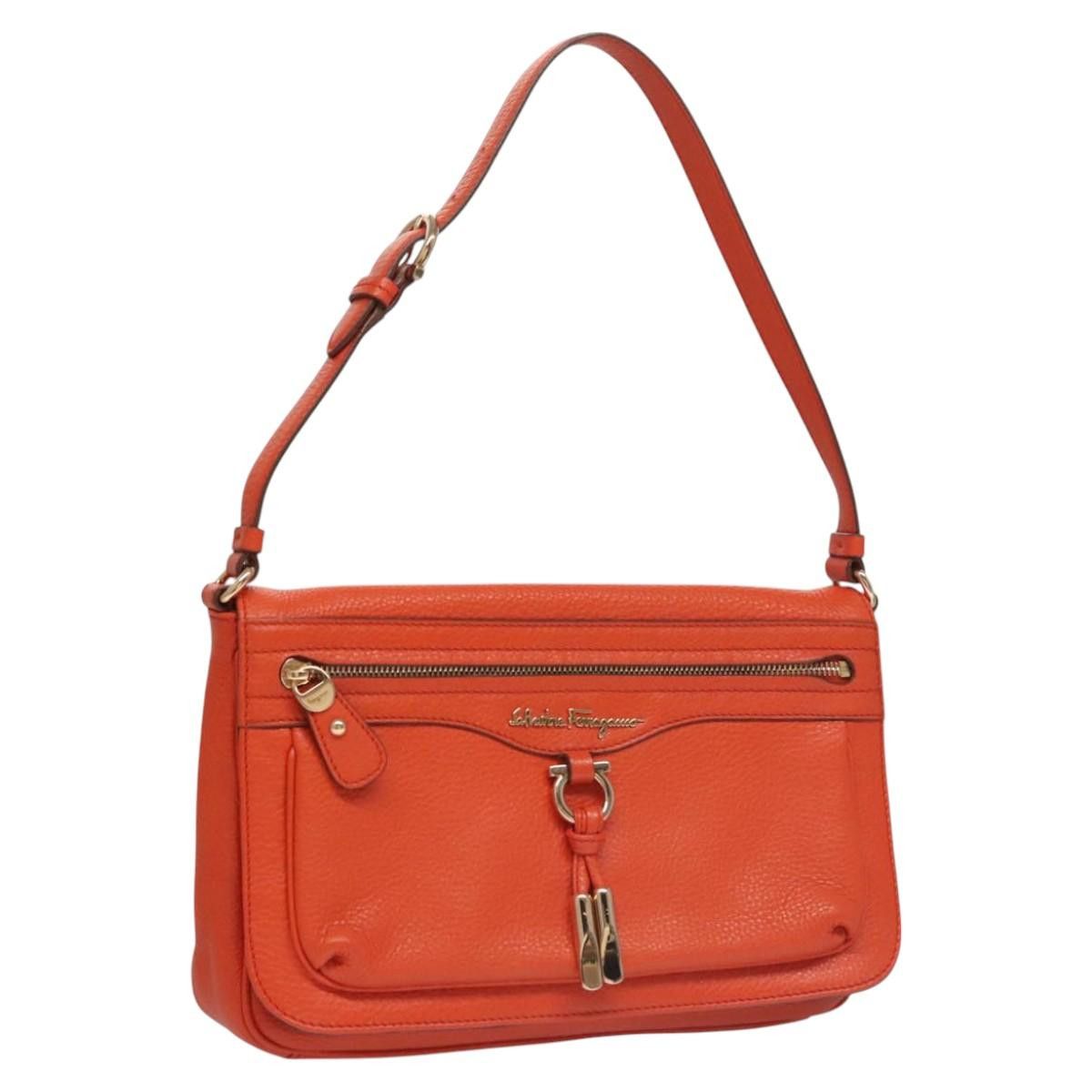 Salvatore Ferragamo Orange Leather Shoulder Bag (Pre-Owned) Size ONE SIZE - 18 Thumbnail