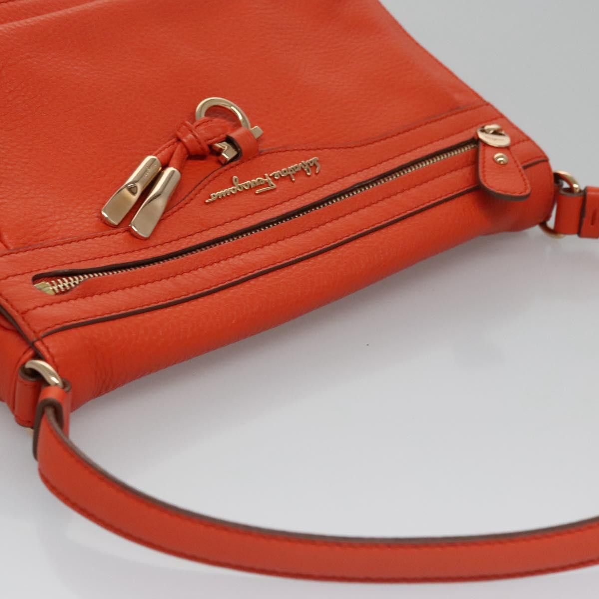 Salvatore Ferragamo Orange Leather Shoulder Bag (Pre-Owned) Size ONE SIZE - 19 Thumbnail