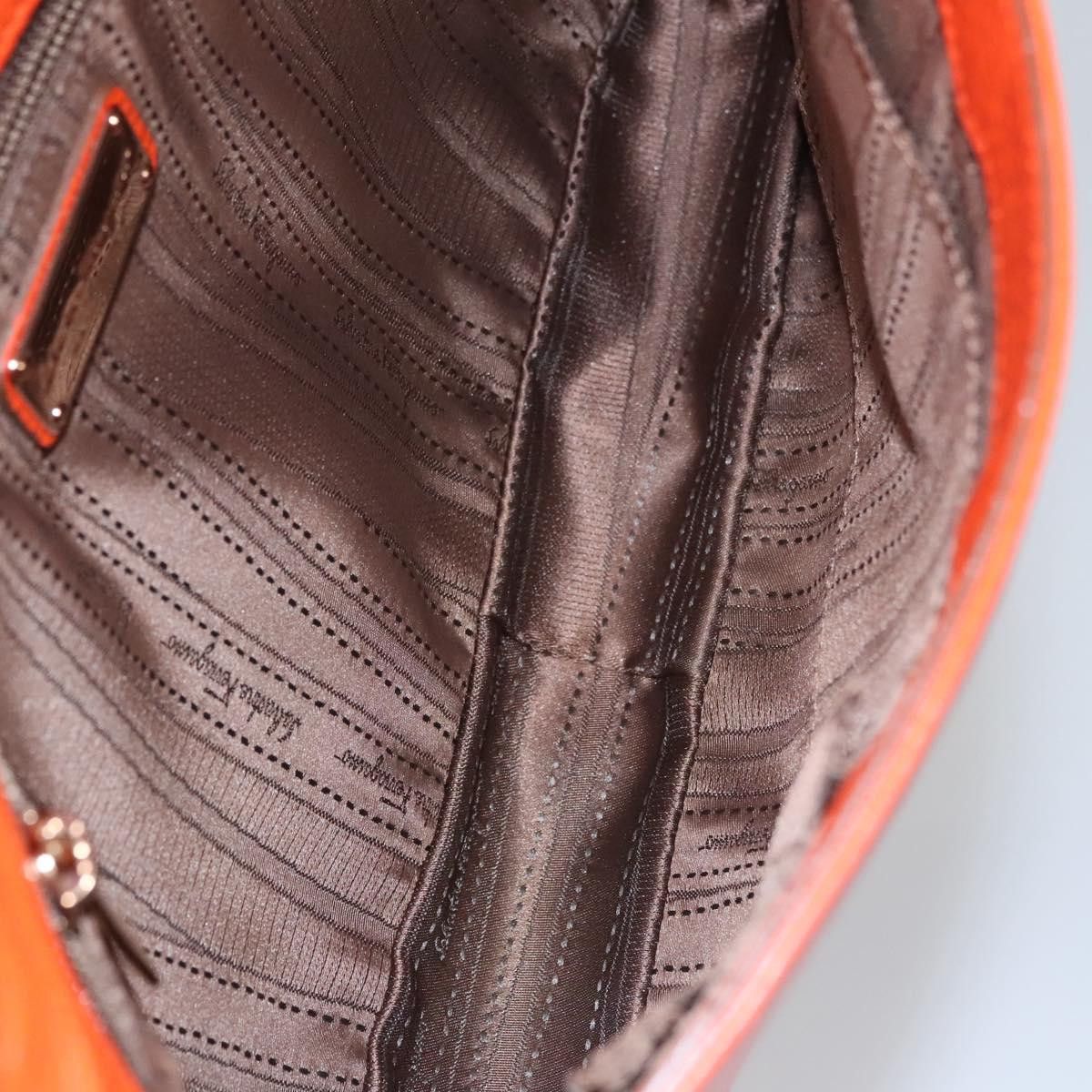 Salvatore Ferragamo Orange Leather Shoulder Bag (Pre-Owned) Size ONE SIZE - 14 Thumbnail
