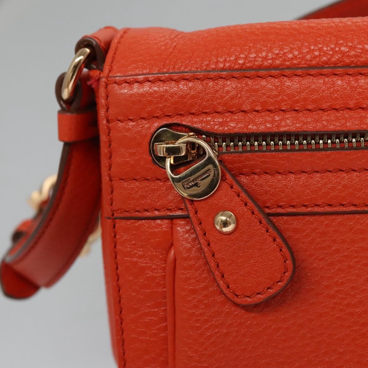 Salvatore Ferragamo Orange Leather Shoulder Bag (Pre-Owned) Size ONE SIZE - 11 Thumbnail