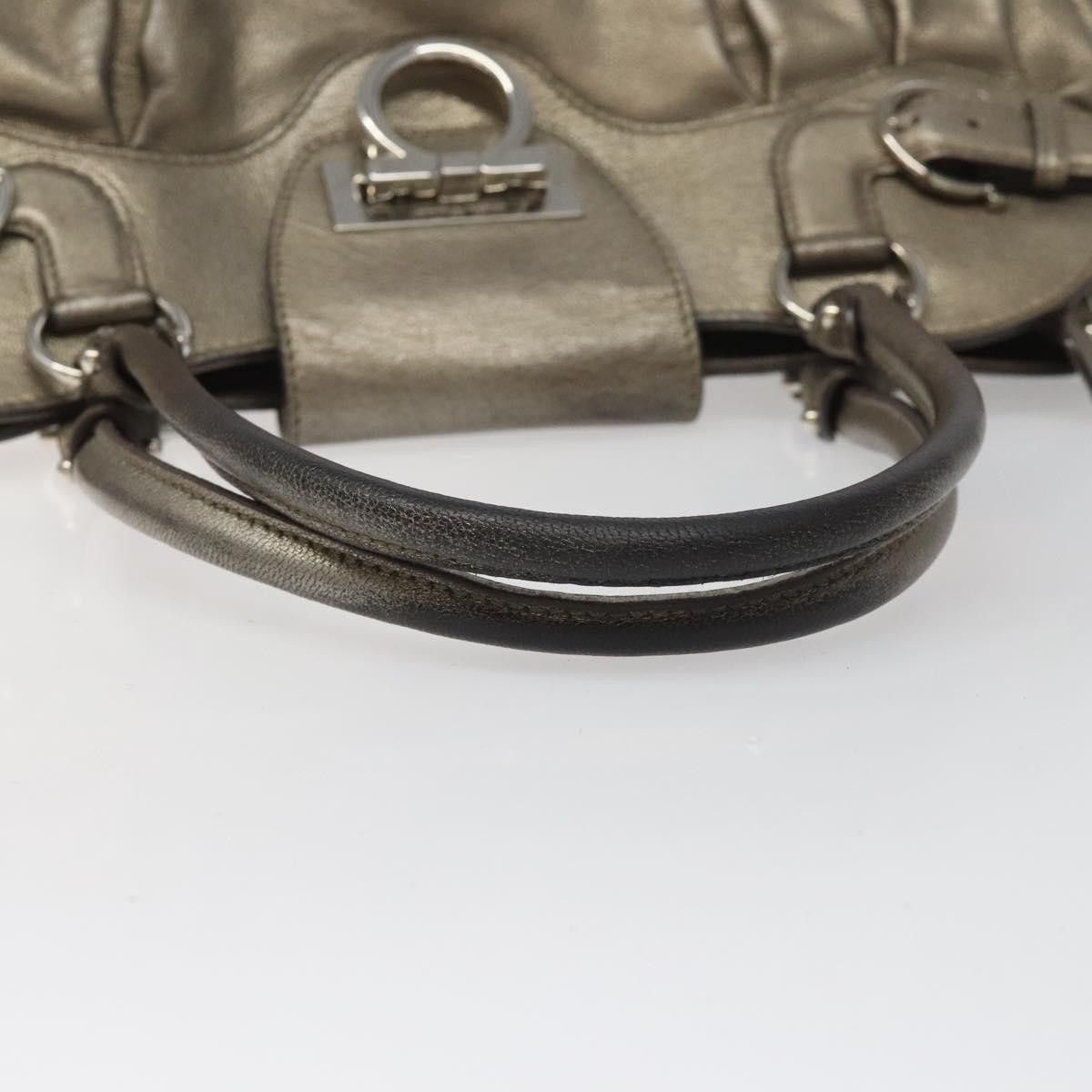 Salvatore Ferragamo Gancini Silver Leather Handbag (Pre-Owned) Size ONE SIZE - 5 Thumbnail