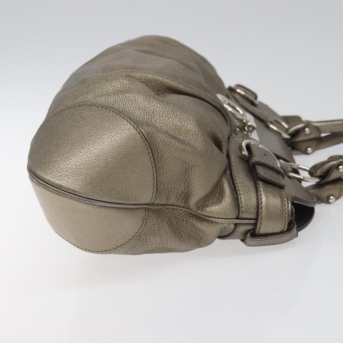 Salvatore Ferragamo Gancini Silver Leather Handbag (Pre-Owned) Size ONE SIZE - 3 Thumbnail