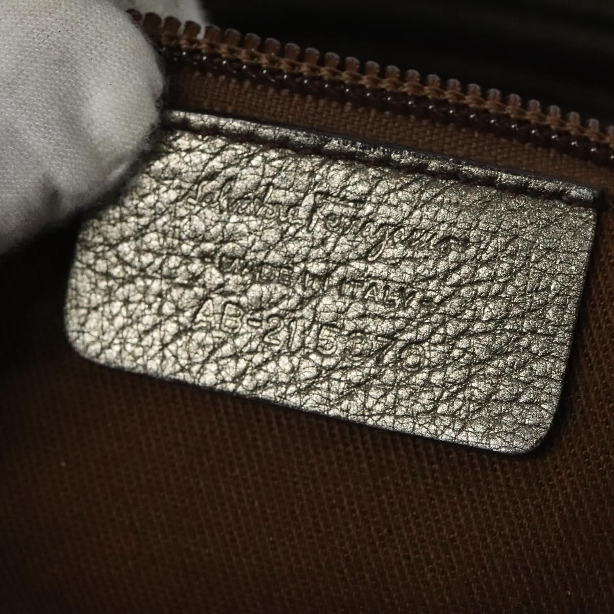 Salvatore Ferragamo Gancini Silver Leather Handbag (Pre-Owned) Size ONE SIZE - 14 Thumbnail