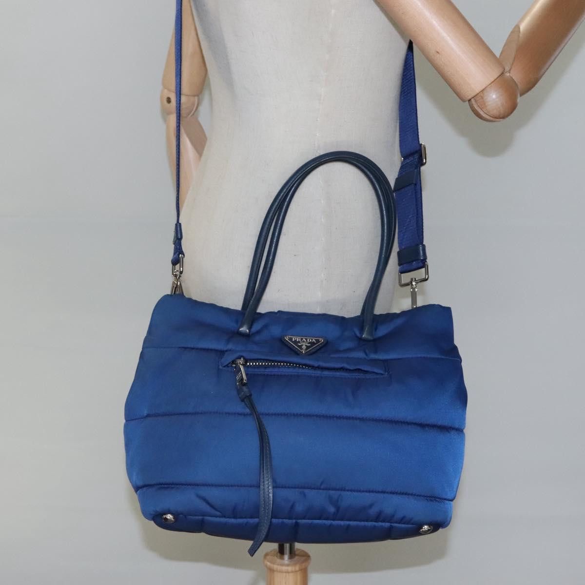 Prada Tessuto Blue Synthetic Handbag (Pre-Owned) Size ONE SIZE - 18 Thumbnail