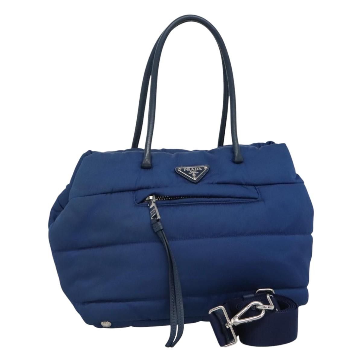 Prada Tessuto Blue Synthetic Handbag (Pre-Owned) Size ONE SIZE - 19 Thumbnail