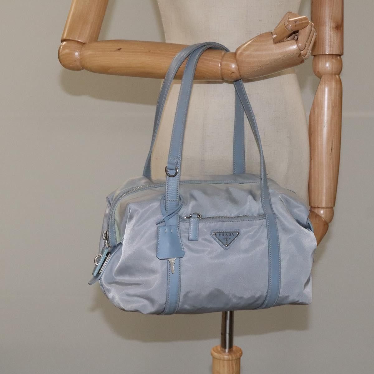 Prada Tessuto Blue Synthetic Handbag (Pre-Owned) Size ONE SIZE - 17 Thumbnail