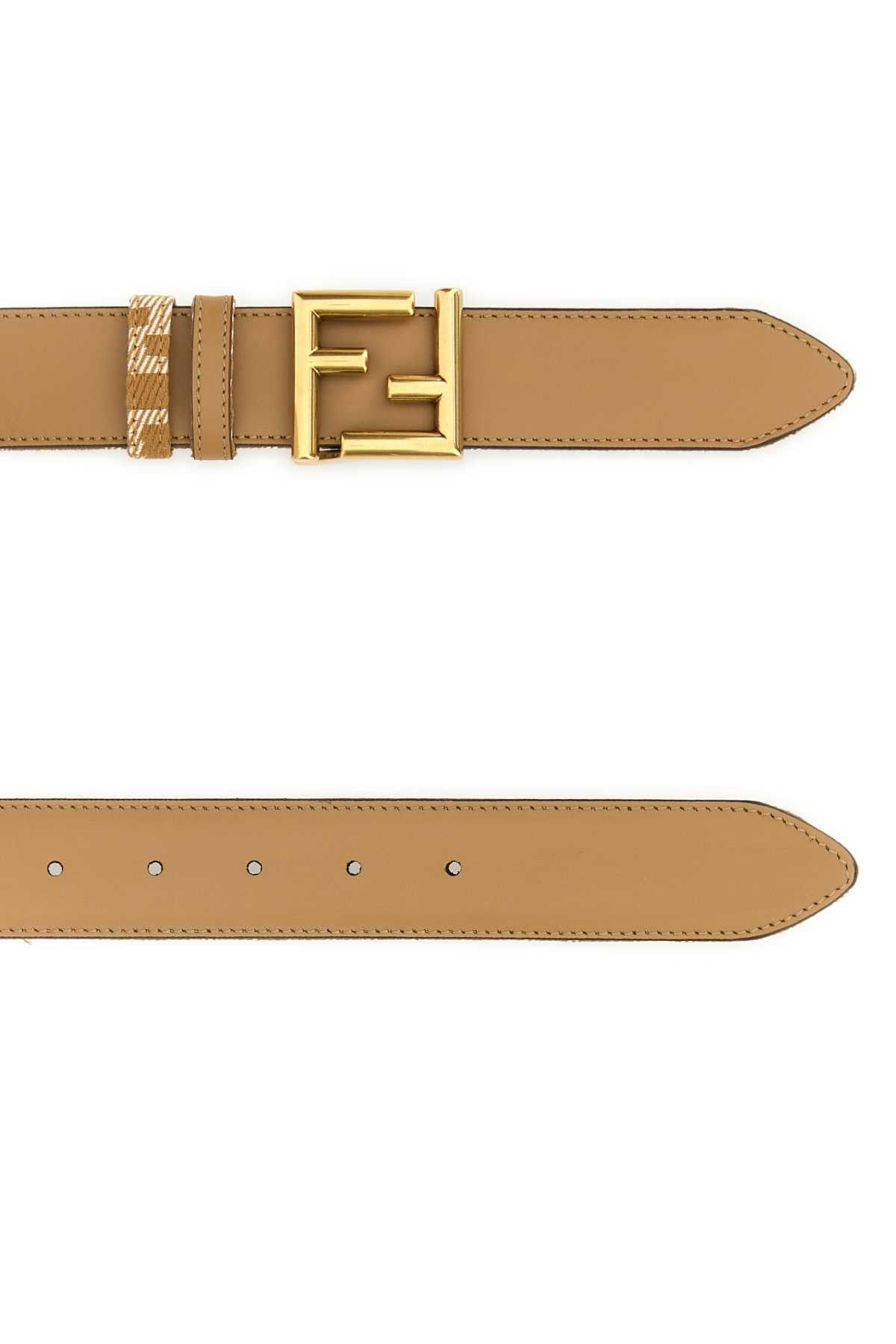 Fendi Beige Leather Ff Reversible Belt | Grailed