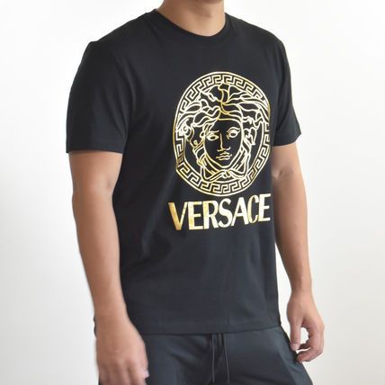Versace Versace Gold Medusa Print Black Cotton Jersey T-Shirt Size US M / EU 48-50 / 2 - 2 Thumbnail