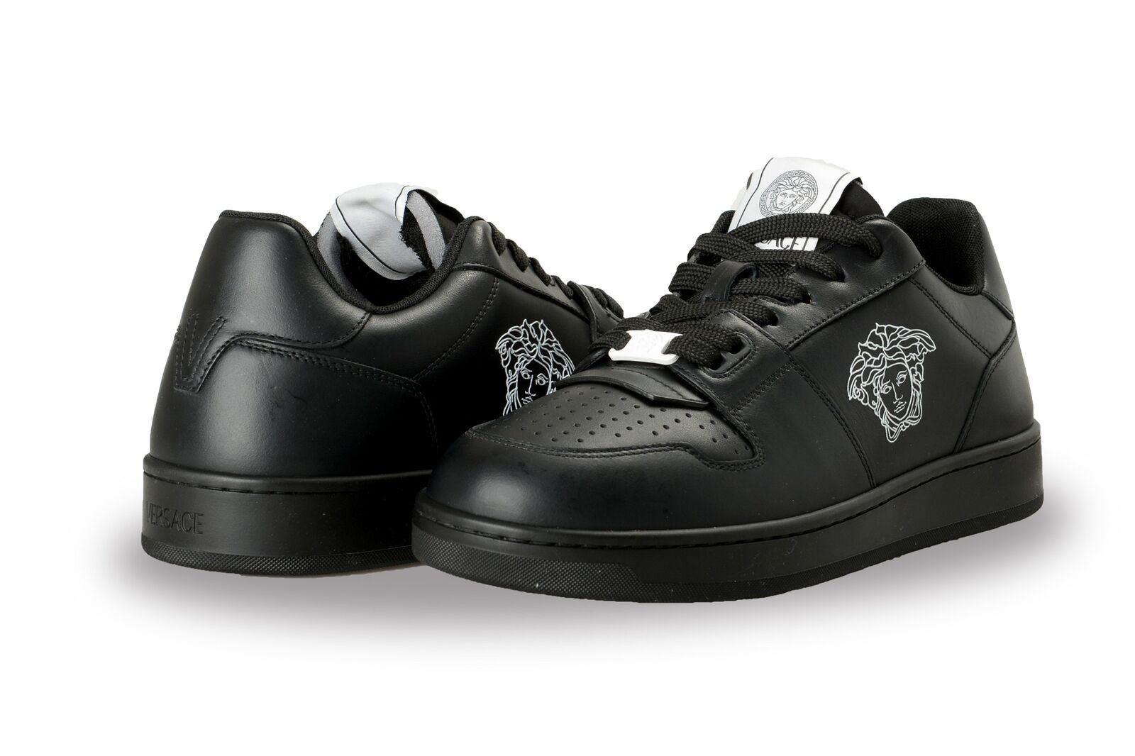 Versace Versace Men's Medusa Logo Black Leather Sneakers Size US 11 / EU 44 - 8 Thumbnail