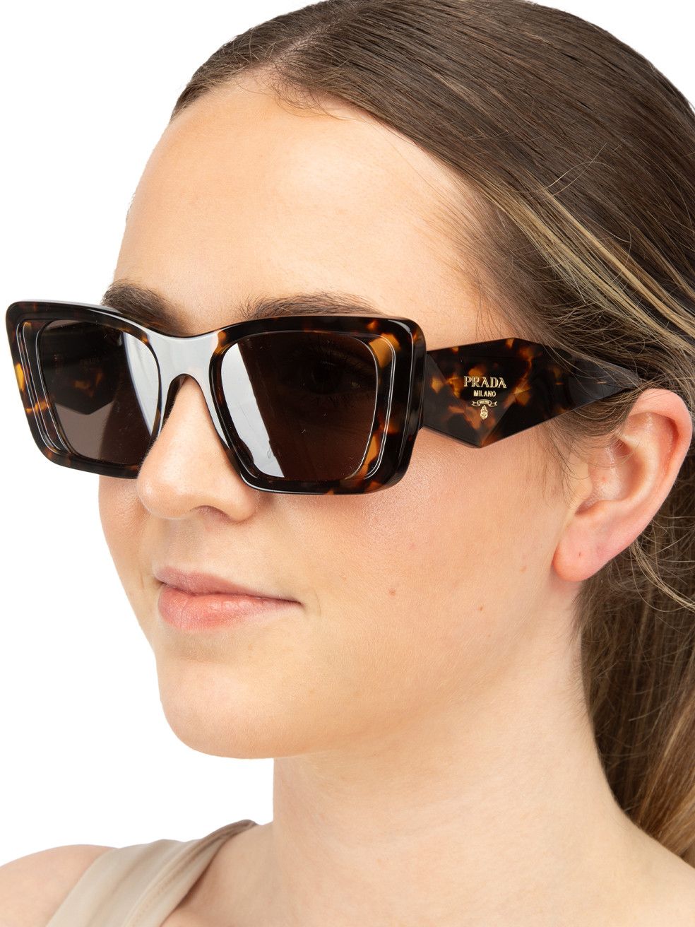 Prada Tortoiseshell Butterfly Havana Honey Sunglasses Size ONE SIZE - 2 Thumbnail