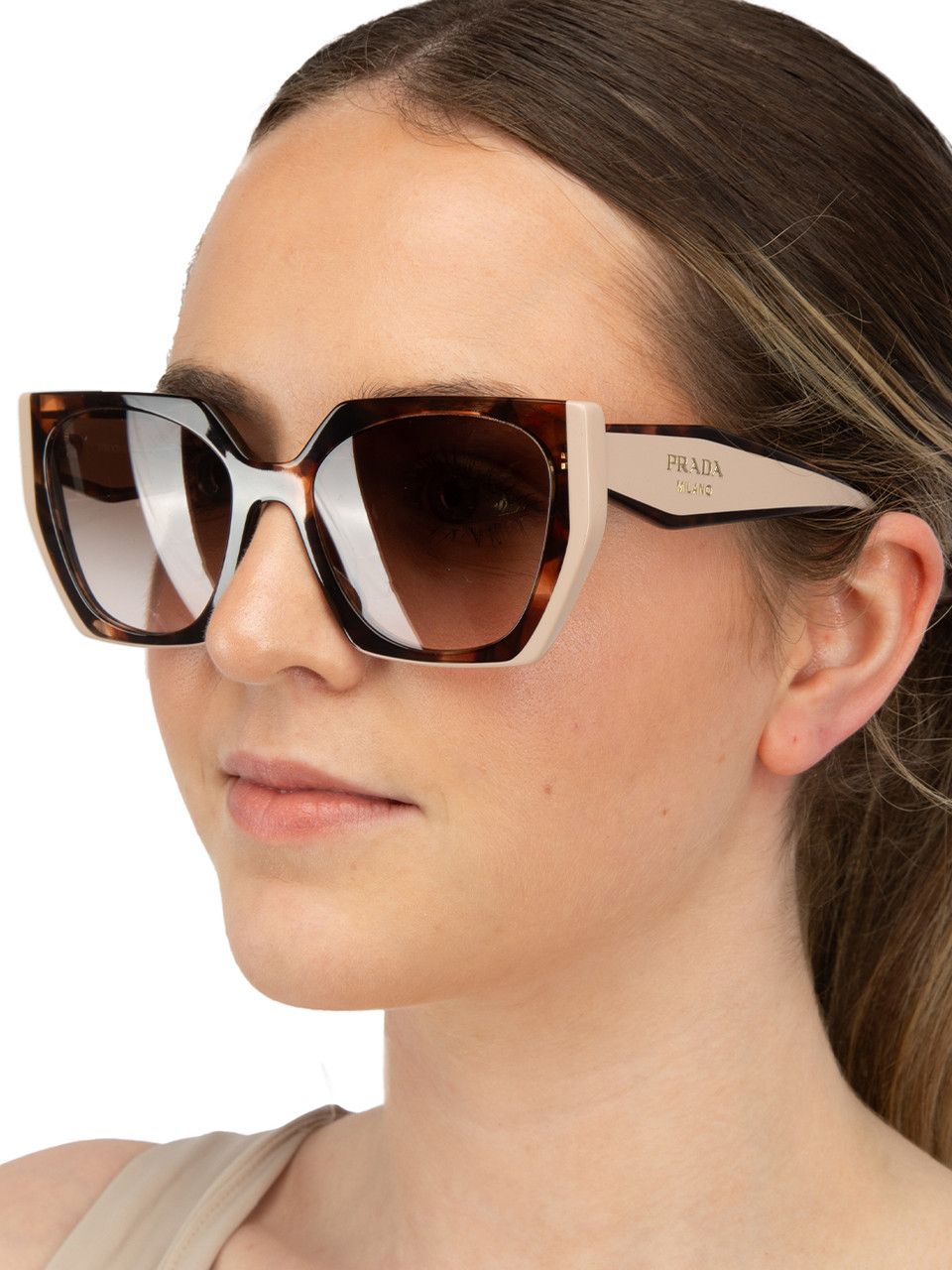 Prada Beige Square Gradient Lens Sunglasses Size ONE SIZE - 2 Thumbnail