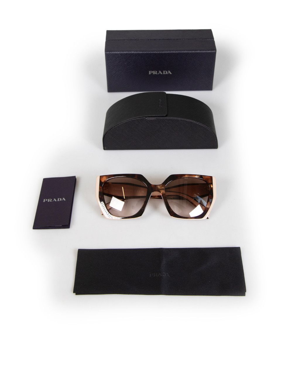 Prada Beige Square Gradient Lens Sunglasses Size ONE SIZE - 9 Thumbnail