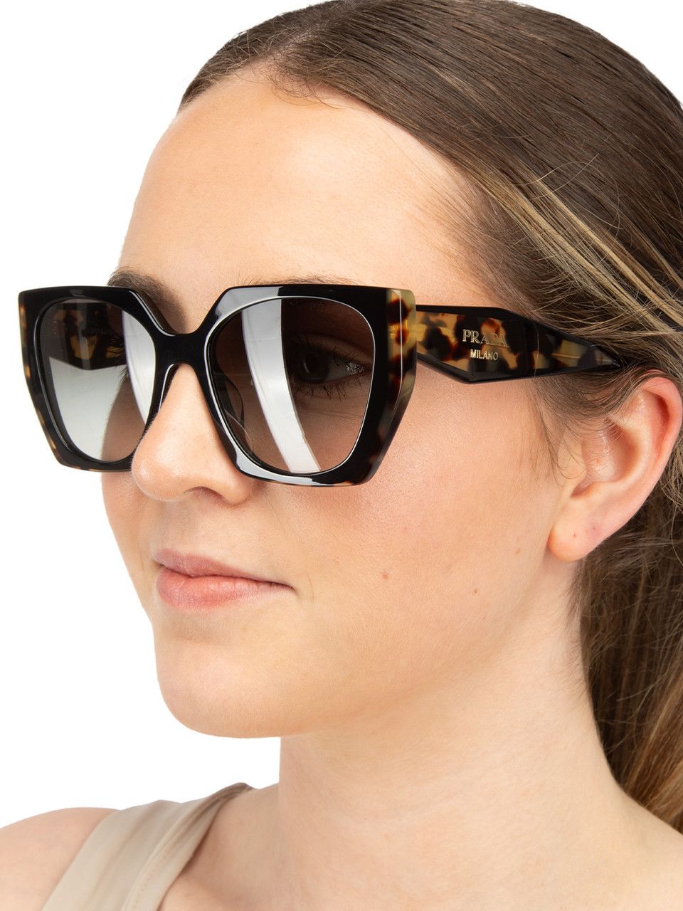 Prada Black Tortoiseshell Gradient Square Sunglasses Size ONE SIZE - 2 Thumbnail