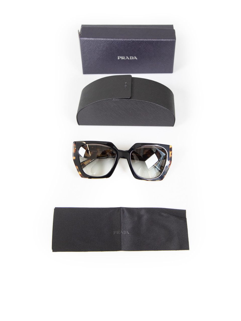 Prada Black Tortoiseshell Gradient Square Sunglasses Size ONE SIZE - 9 Thumbnail
