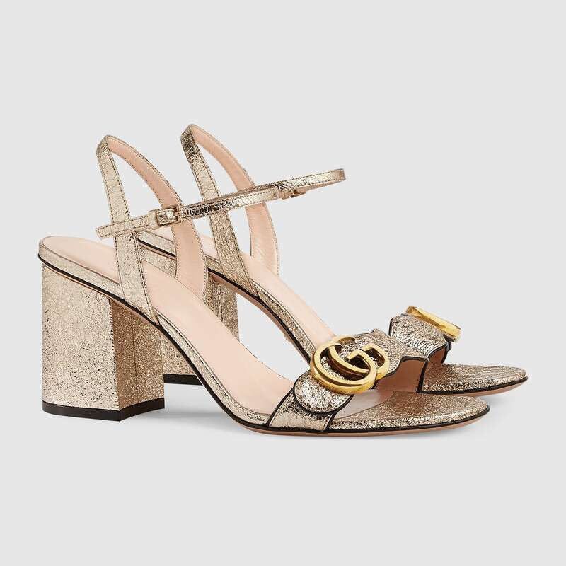 Gucci Gucci Marmont Double G Metallic Sandals SIZE 41 Size ONE SIZE - 2 Thumbnail