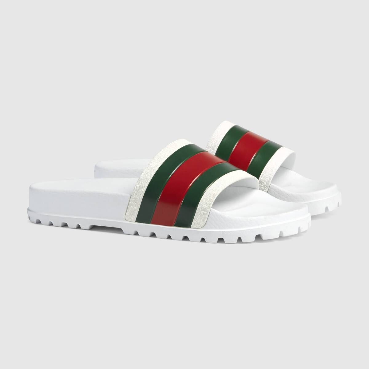 Gucci Gucci Web Rubber Slide Sandals SIZE 14 Size ONE SIZE - 2 Thumbnail