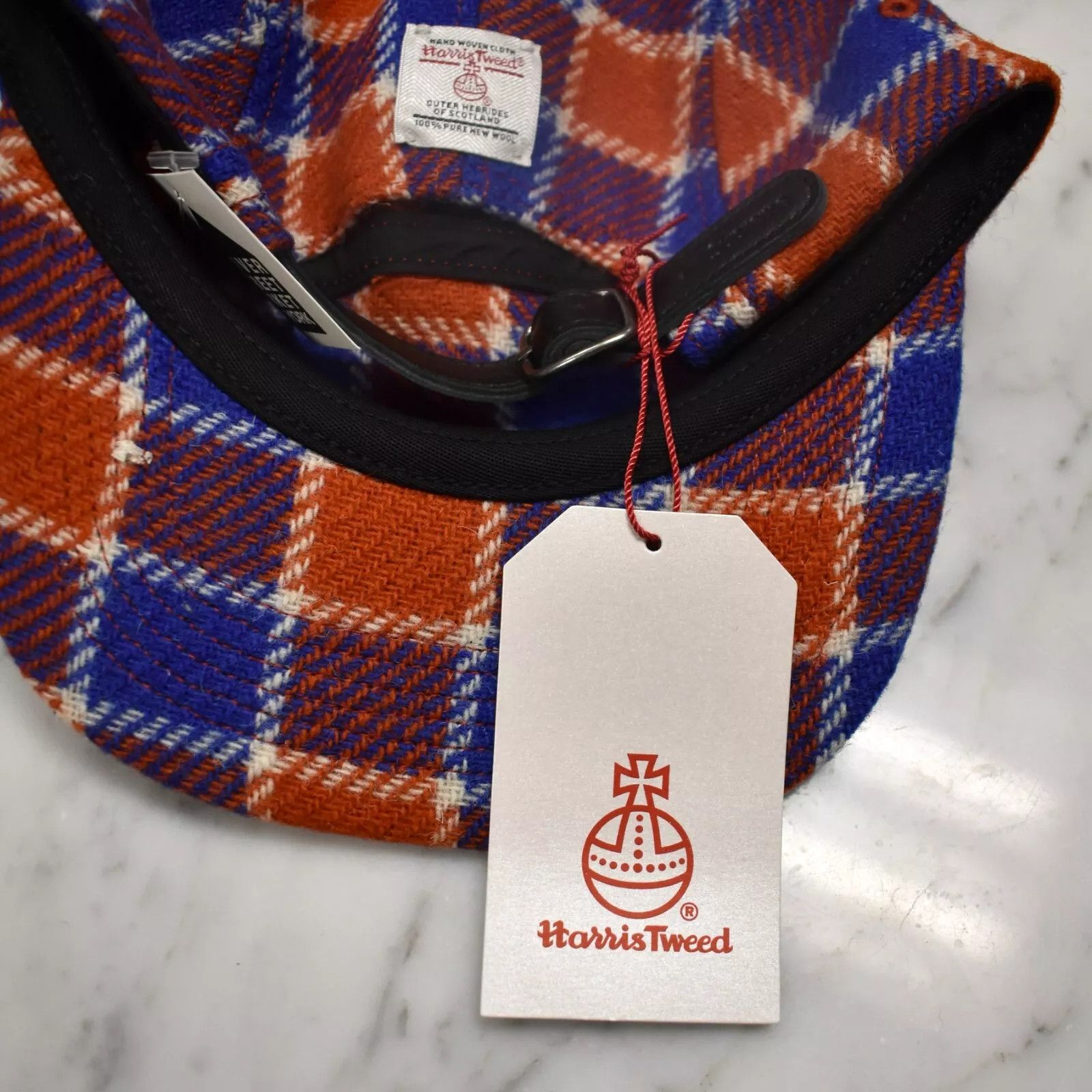 Harris Tweed × Supreme Supreme Harris Tweed Box Logo Camp Cap Hat Red Blue Size ONE SIZE - 6 Thumbnail