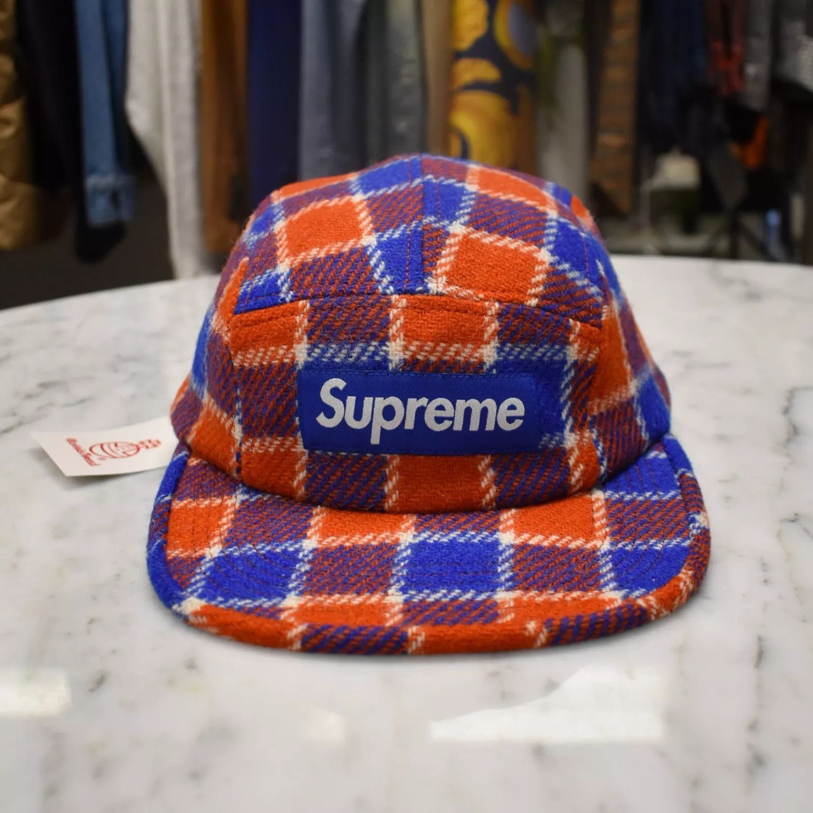 Harris Tweed × Supreme Supreme Harris Tweed Box Logo Camp Cap Hat