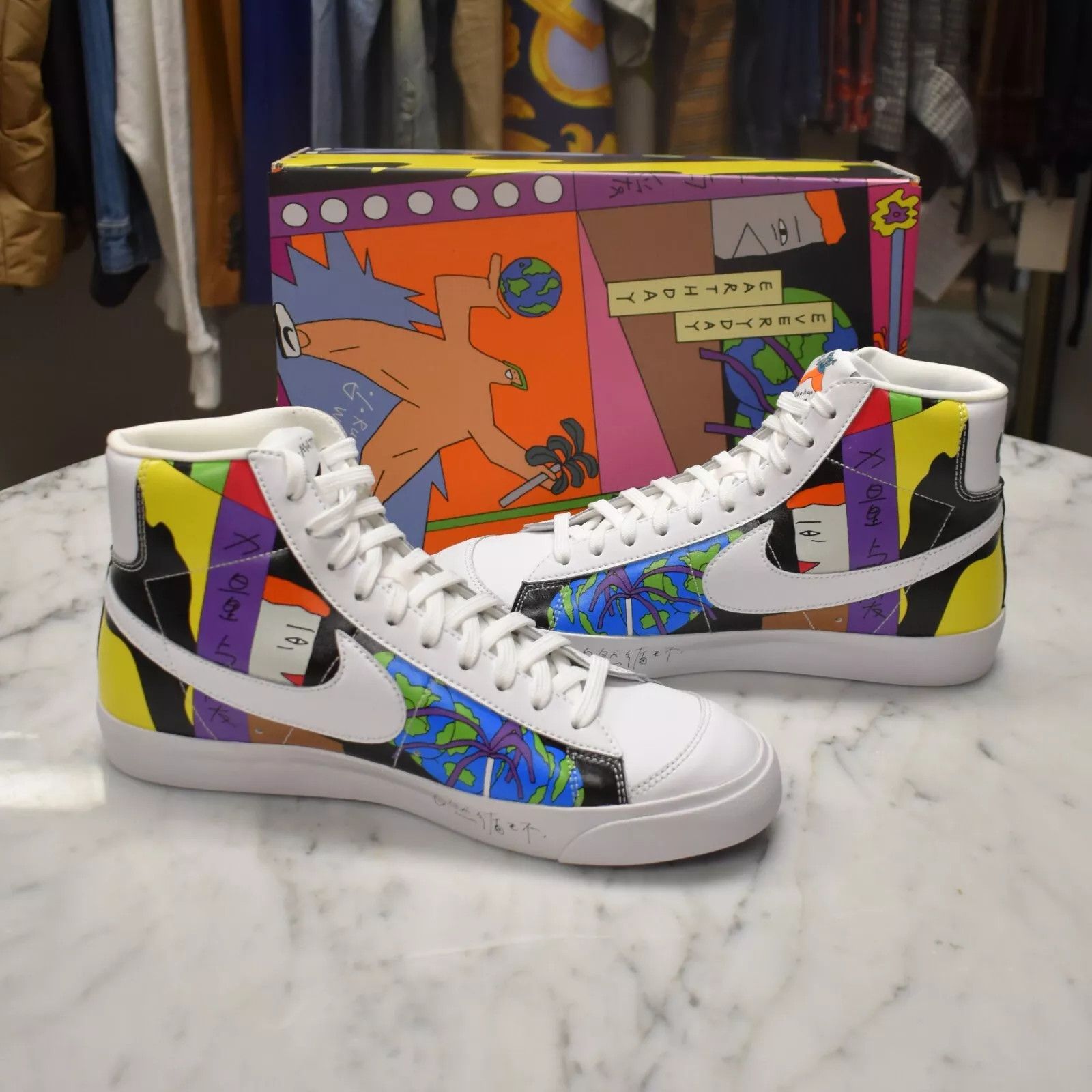 Nike Nike Flyleather Blazer 77 QS Earth Day Ruohan Wang Size US 9.5 / EU 42-43 - 3 Thumbnail