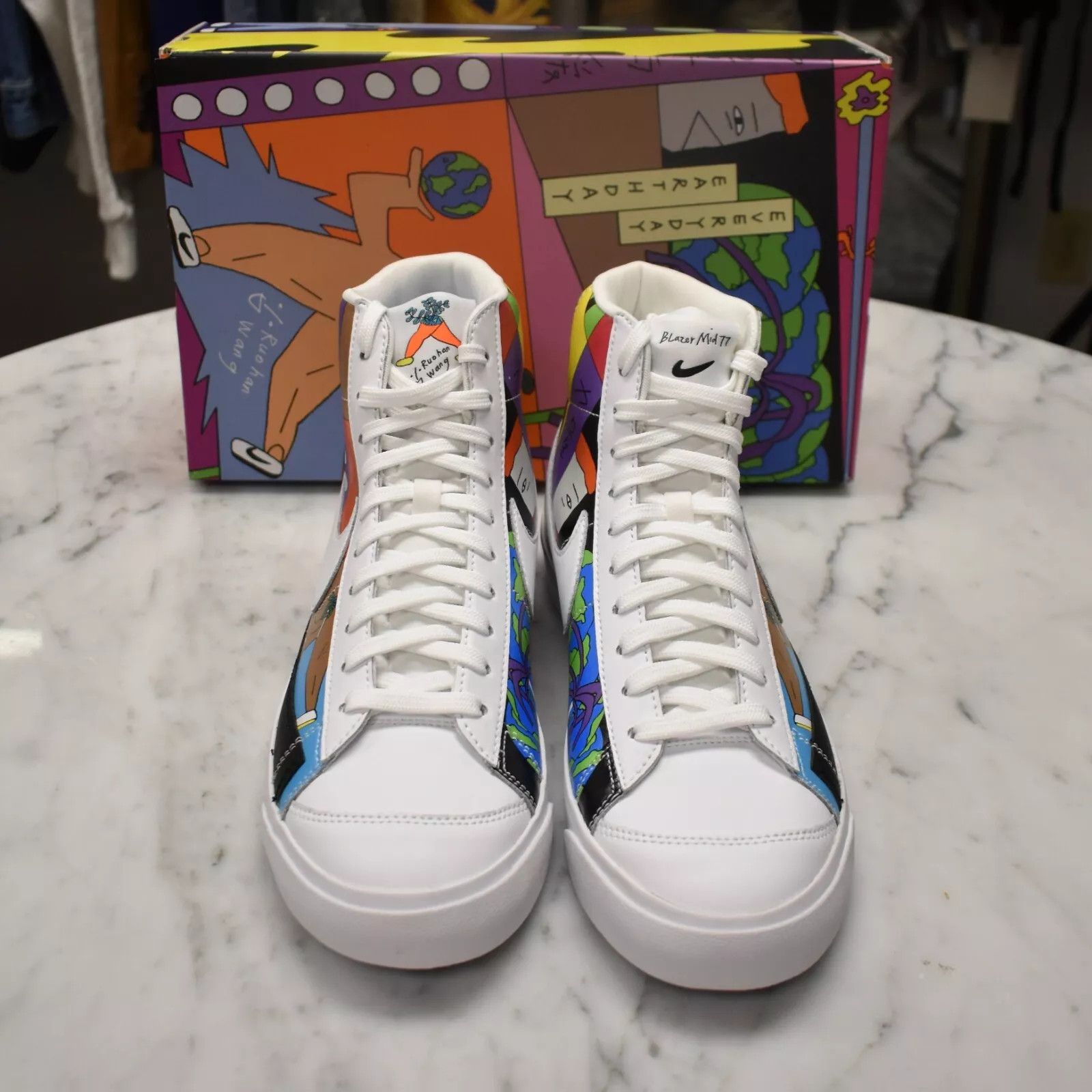 Nike Nike Flyleather Blazer 77 QS Earth Day Ruohan Wang Size US 9.5 / EU 42-43 - 4 Thumbnail