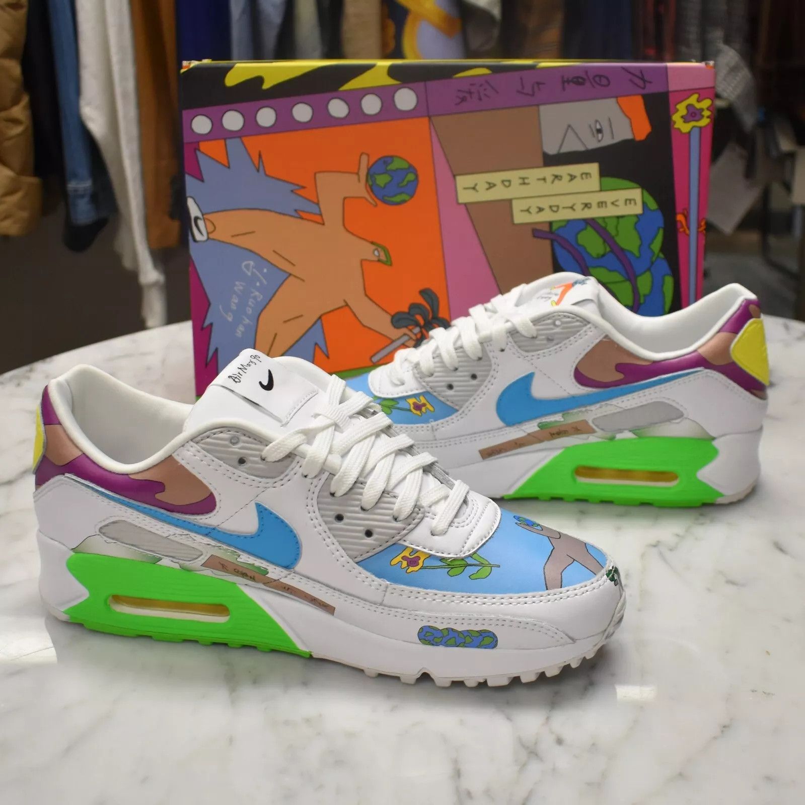 Nike Nike Flyleather Air Max 90 QS Earth Day Ruohan Wang Size US 10 / EU 43 - 3 Thumbnail