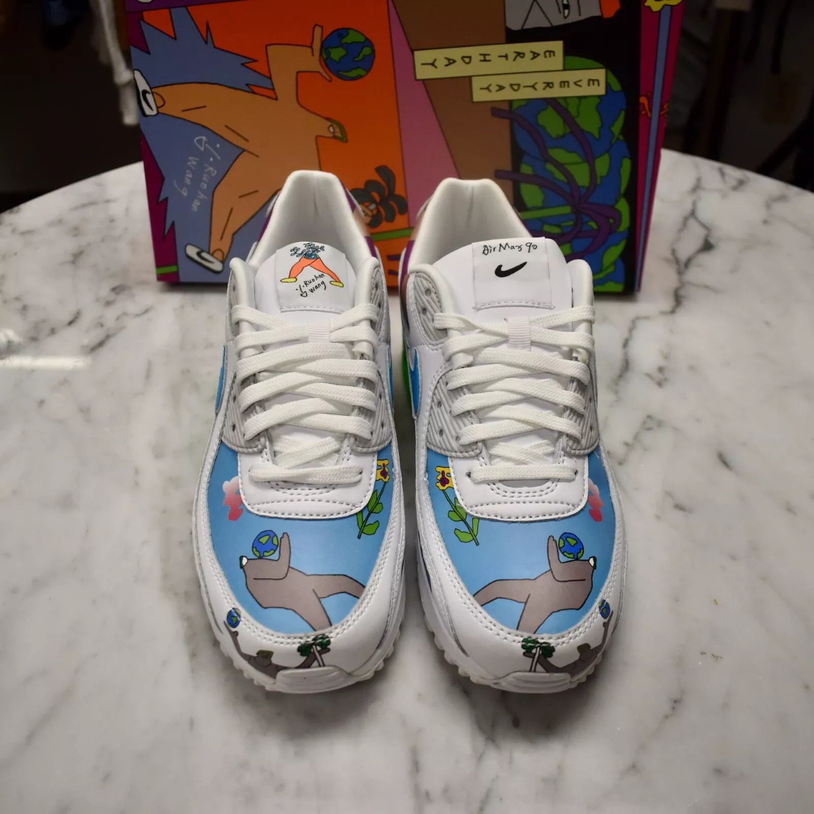 Nike Nike Flyleather Air Max 90 QS Earth Day Ruohan Wang Size US 10 / EU 43 - 4 Thumbnail