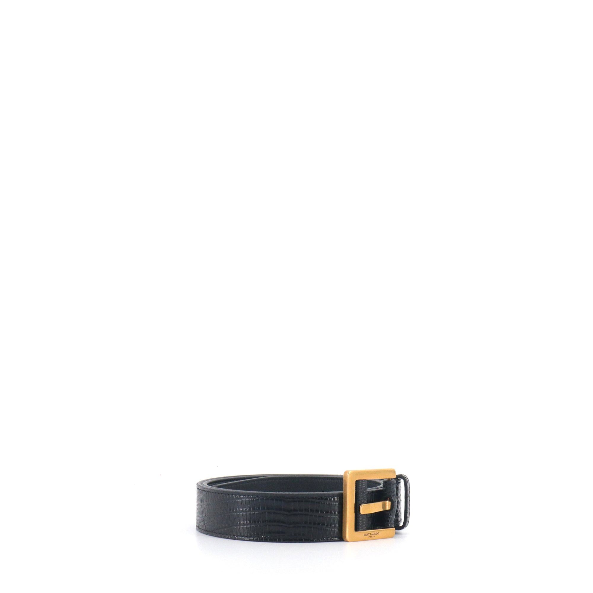 Saint Laurent Paris SAINT LAURENT - Saint Laurent square buckle belt in phyton embossed leather (T85) Size ONE SIZE - 2 Thumbnail
