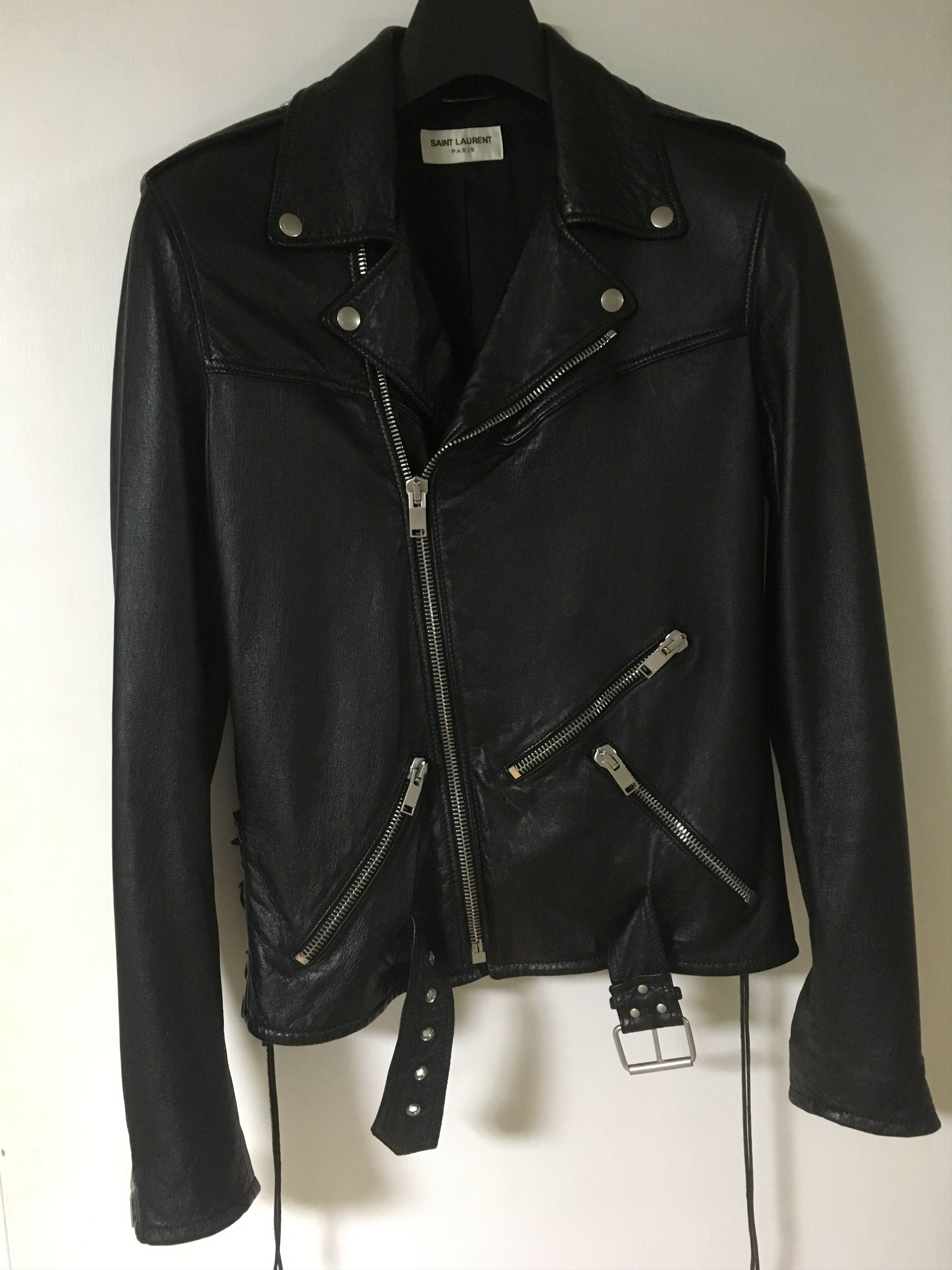 16AW SAINT LAURENT PARIS シングルレザージャケット 46 Saint Laurent Paris SS16 Surf Sound Leather Biker jacket 46 | Grailed