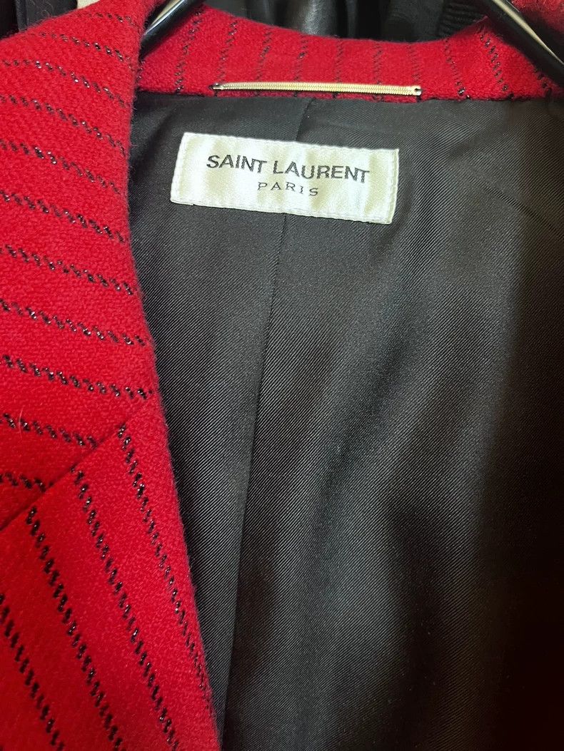 Saint Laurent Paris Red Striped Wool Blazer from Saint Laurent Size US L / EU 52-54 / 3 - 3 Thumbnail