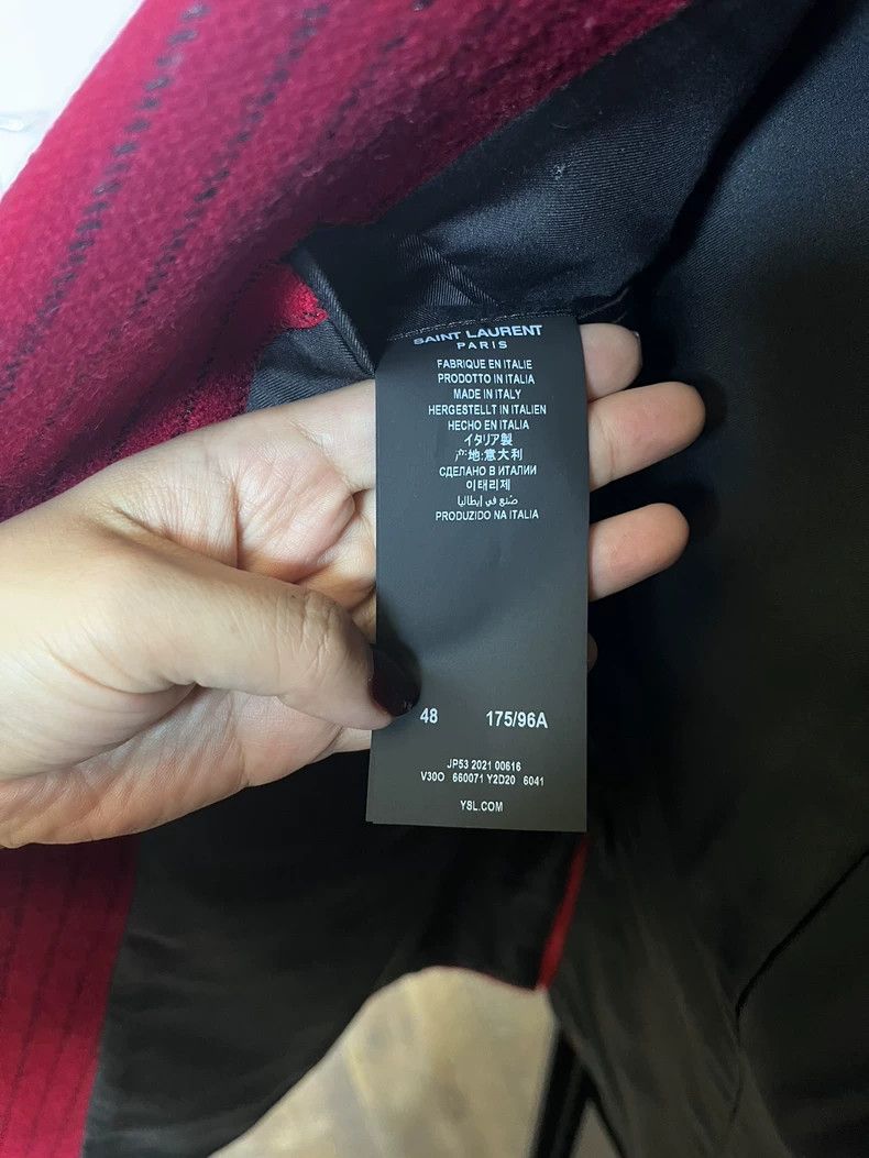 Saint Laurent Paris Red Striped Wool Blazer from Saint Laurent Size US L / EU 52-54 / 3 - 4 Thumbnail