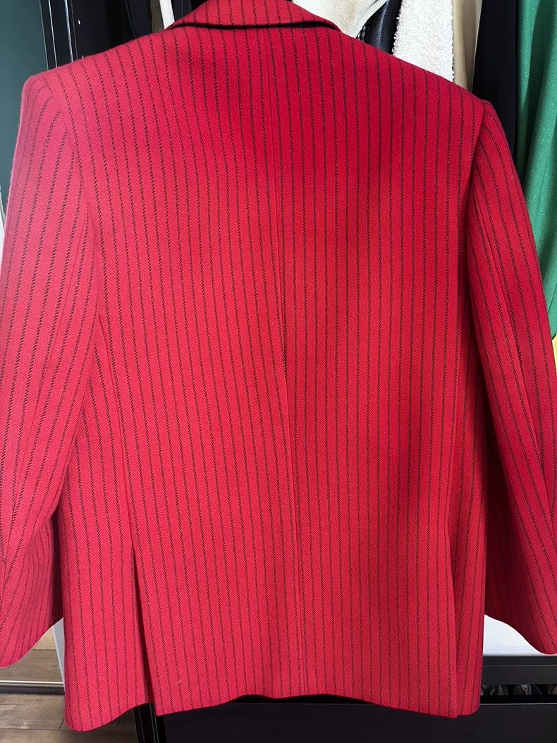 Saint Laurent Paris Red Striped Wool Blazer from Saint Laurent Size US L / EU 52-54 / 3 - 5 Thumbnail