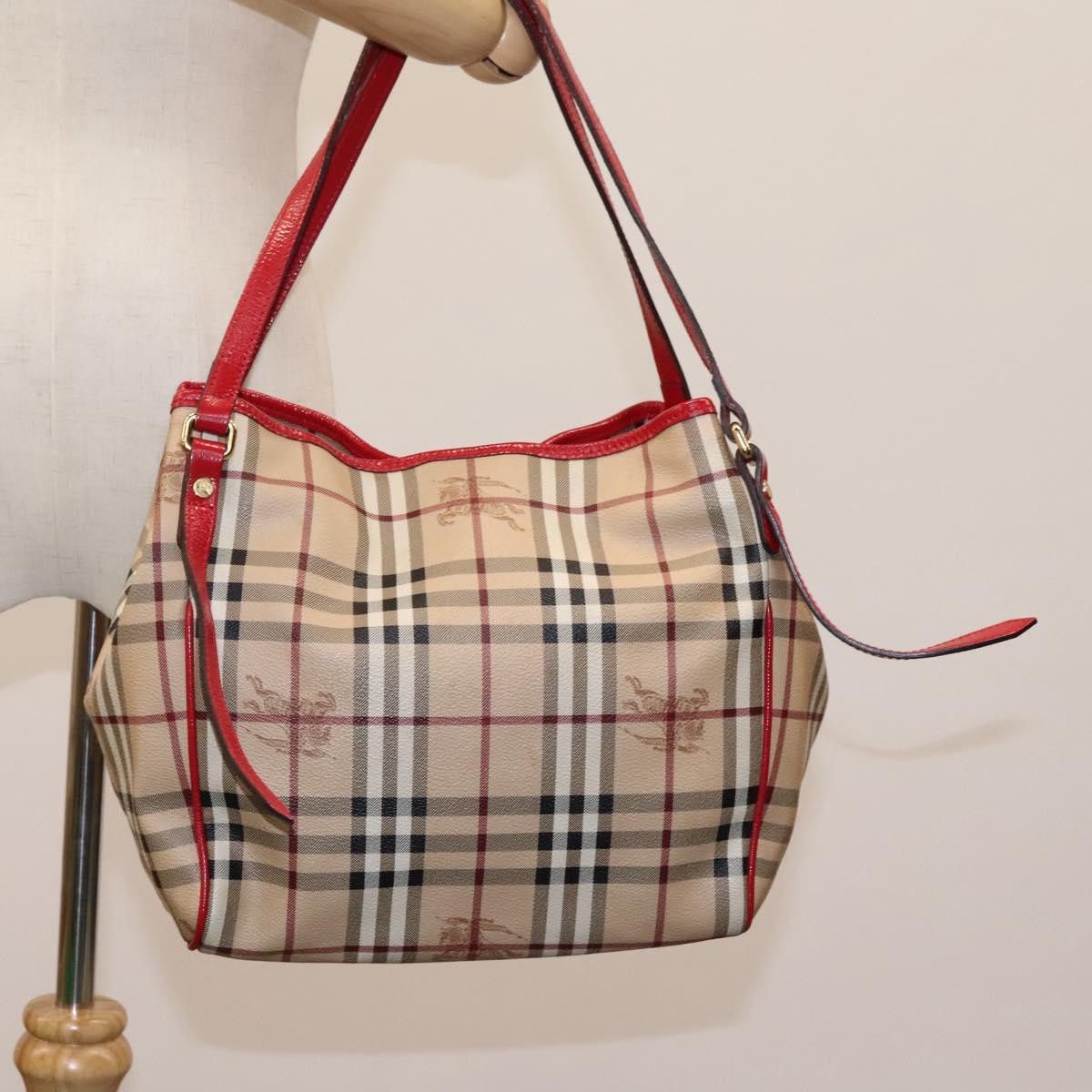 Burberry Nova Check Beige Canvas Shoulder Bag (Pre-Owned) Size ONE SIZE - 12 Thumbnail
