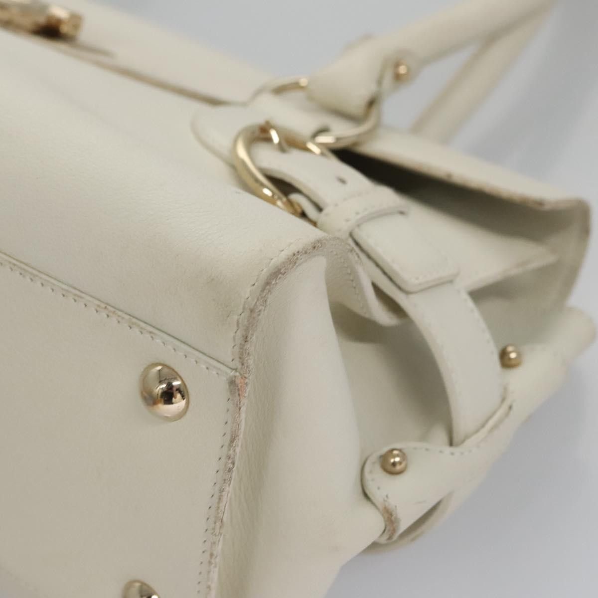 Salvatore Ferragamo Gancini Beige Leather Shoulder Bag (Pre-Owned) Size ONE SIZE - 11 Thumbnail