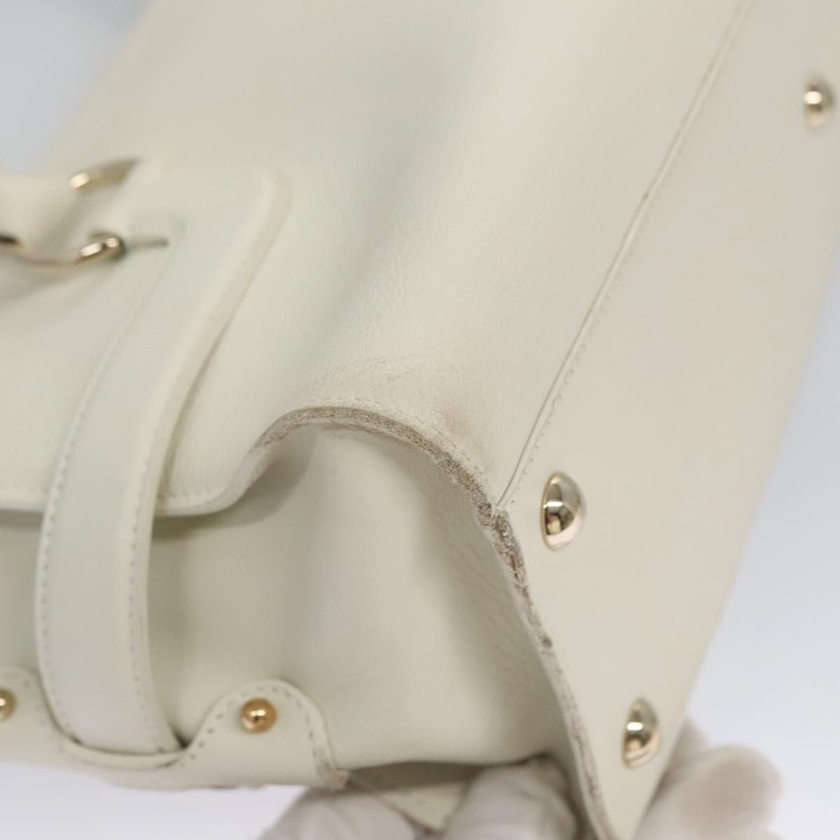 Salvatore Ferragamo Gancini Beige Leather Shoulder Bag (Pre-Owned) Size ONE SIZE - 12 Thumbnail
