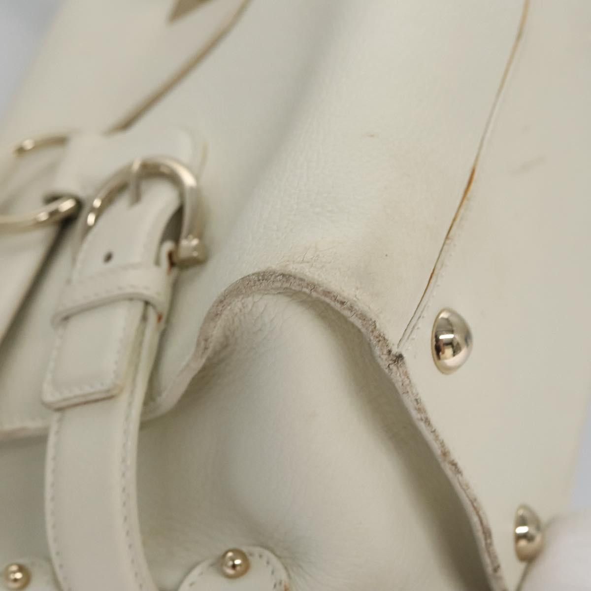 Salvatore Ferragamo Gancini Beige Leather Shoulder Bag (Pre-Owned) Size ONE SIZE - 10 Thumbnail