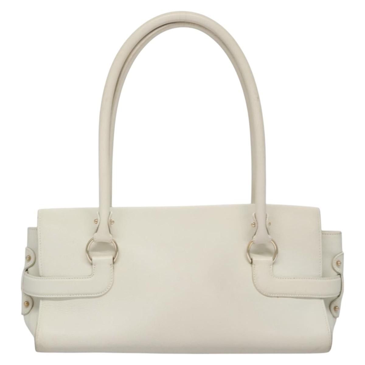 Salvatore Ferragamo Gancini Beige Leather Shoulder Bag (Pre-Owned) Size ONE SIZE - 2 Thumbnail