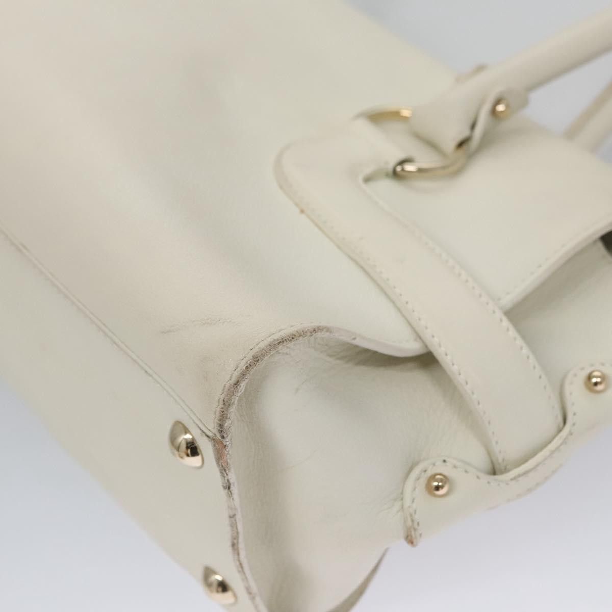 Salvatore Ferragamo Gancini Beige Leather Shoulder Bag (Pre-Owned) Size ONE SIZE - 13 Thumbnail