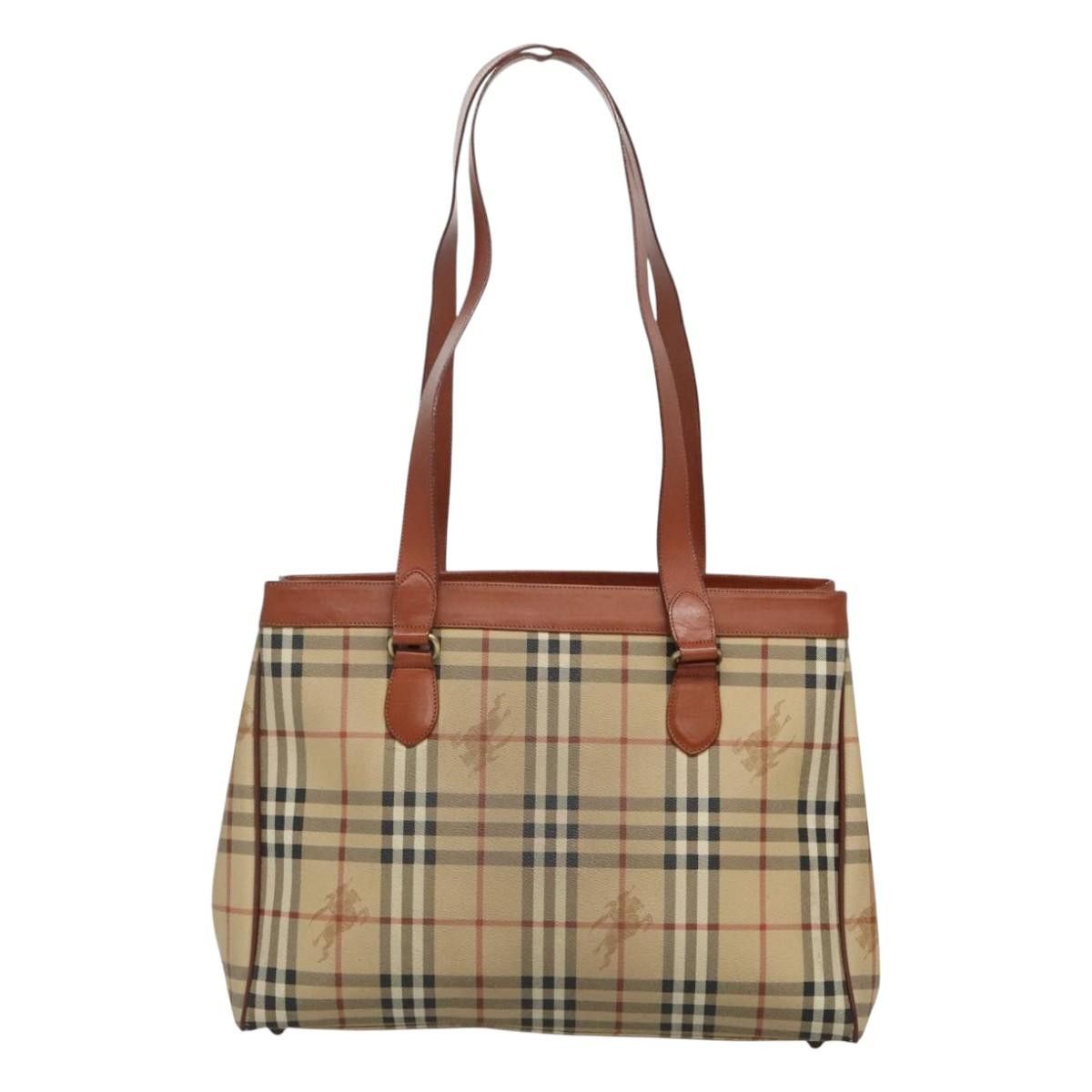Burberry Nova Check Beige Canvas Shoulder Bag (Pre-Owned) Size ONE SIZE - 2 Thumbnail