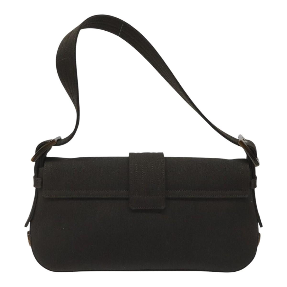 Salvatore Ferragamo Gancini Black Canvas Shoulder Bag (Pre-Owned) Size ONE SIZE - 2 Thumbnail