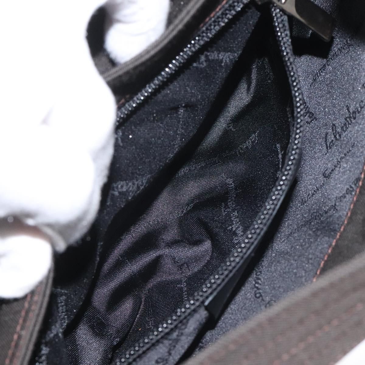 Salvatore Ferragamo Gancini Black Canvas Shoulder Bag (Pre-Owned) Size ONE SIZE - 17 Thumbnail