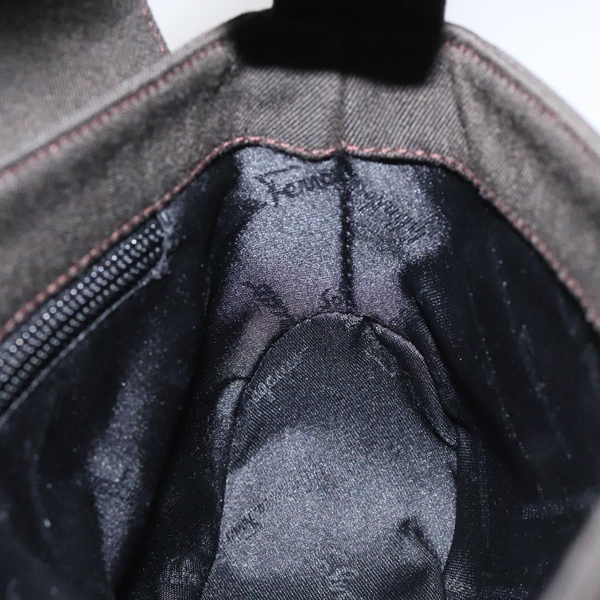 Salvatore Ferragamo Gancini Black Canvas Shoulder Bag (Pre-Owned) Size ONE SIZE - 15 Thumbnail