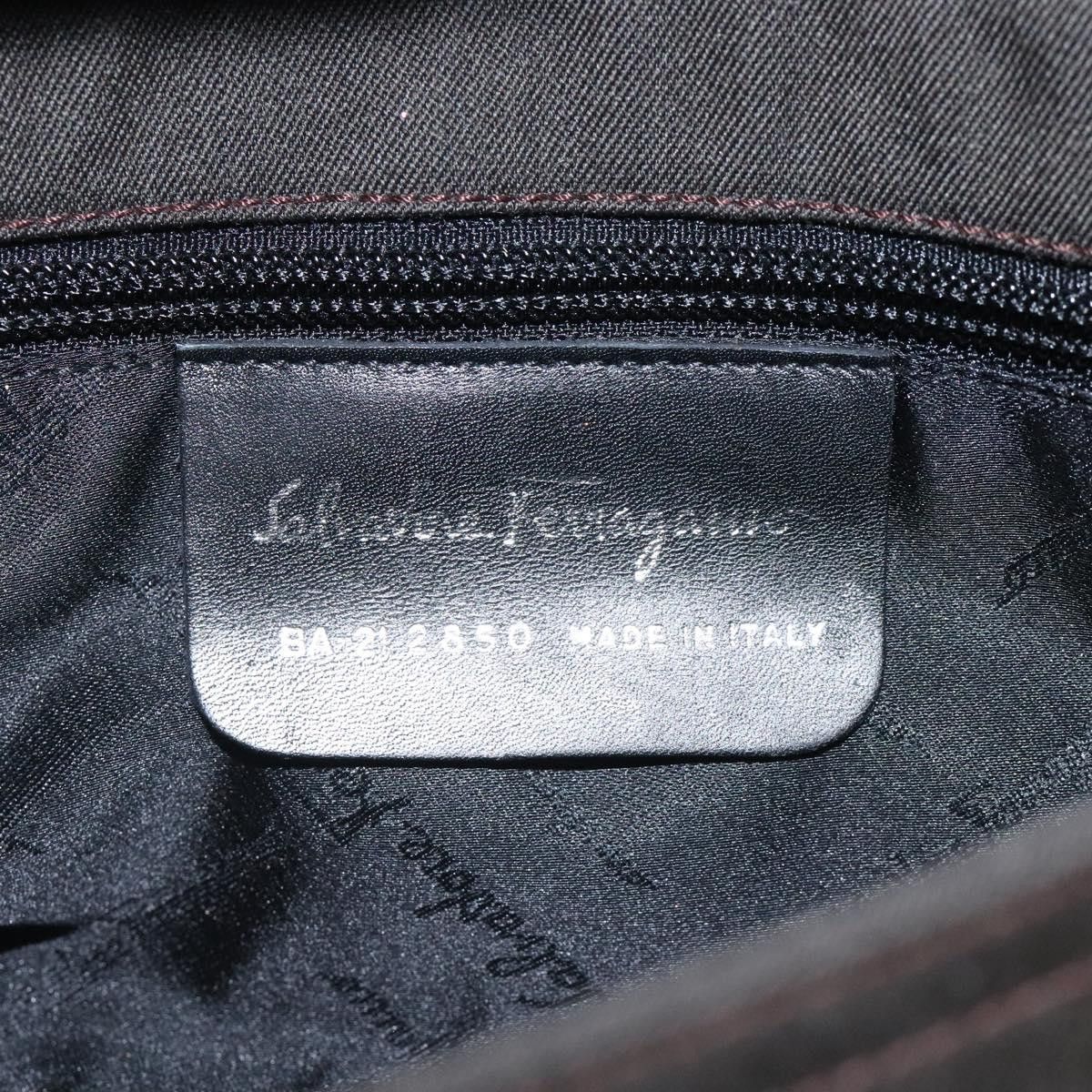 Salvatore Ferragamo Gancini Black Canvas Shoulder Bag (Pre-Owned) Size ONE SIZE - 19 Thumbnail