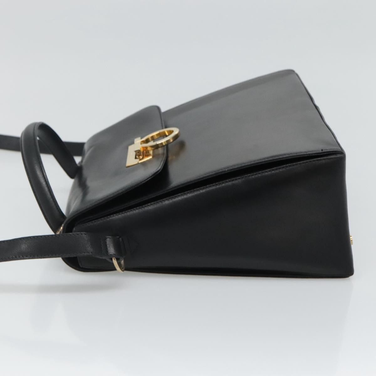 Salvatore Ferragamo Gancini Black Leather Handbag (Pre-Owned) Size ONE SIZE - 5 Thumbnail