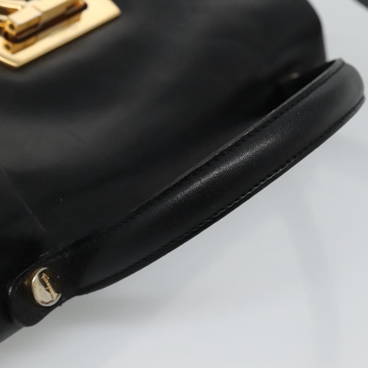 Salvatore Ferragamo Gancini Black Leather Handbag (Pre-Owned) Size ONE SIZE - 7 Thumbnail