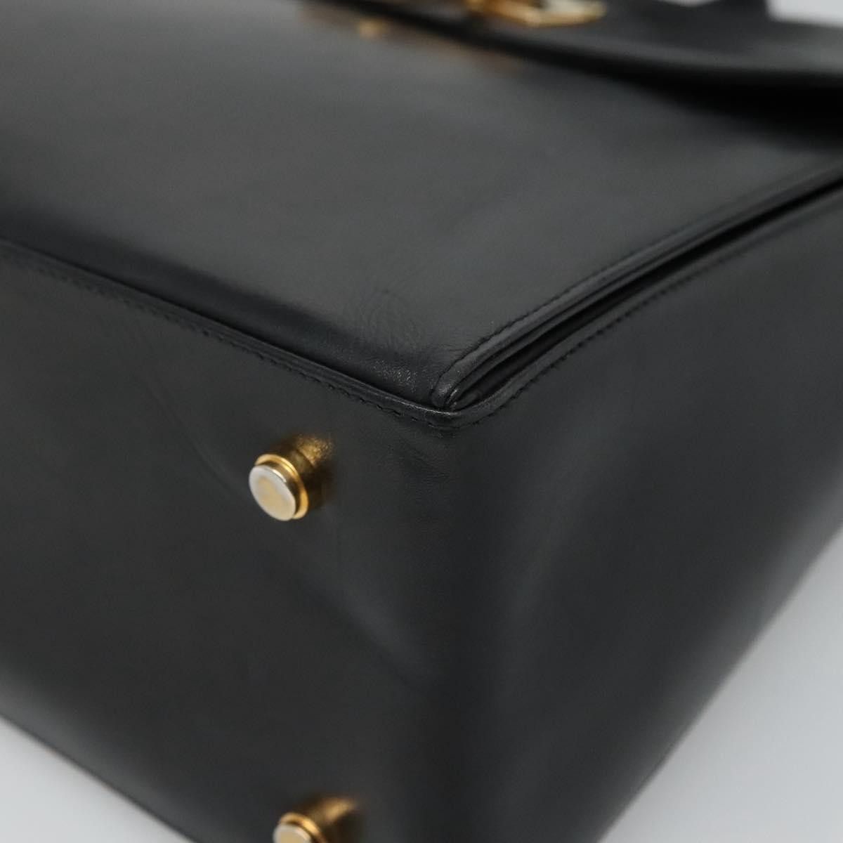 Salvatore Ferragamo Gancini Black Leather Handbag (Pre-Owned) Size ONE SIZE - 12 Thumbnail