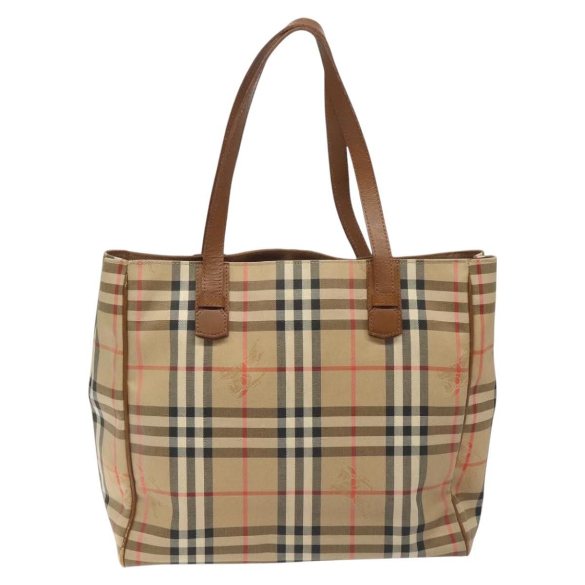 Burberry Nova Check Beige Canvas Tote Bag (Pre-Owned) Size ONE SIZE - 2 Thumbnail