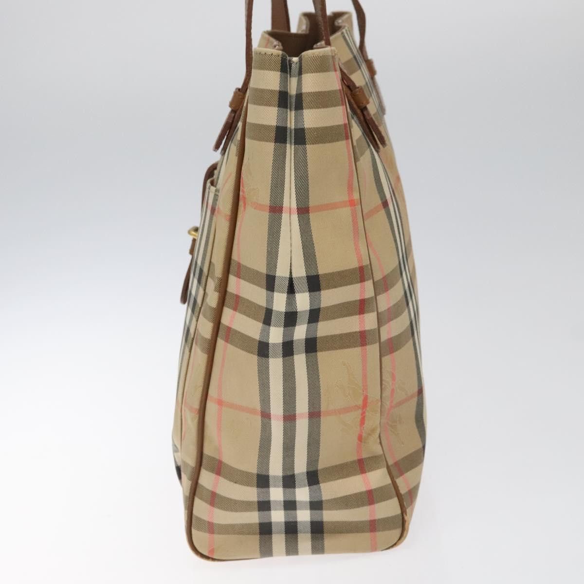 Burberry Nova Check Beige Canvas Tote Bag (Pre-Owned) Size ONE SIZE - 5 Thumbnail