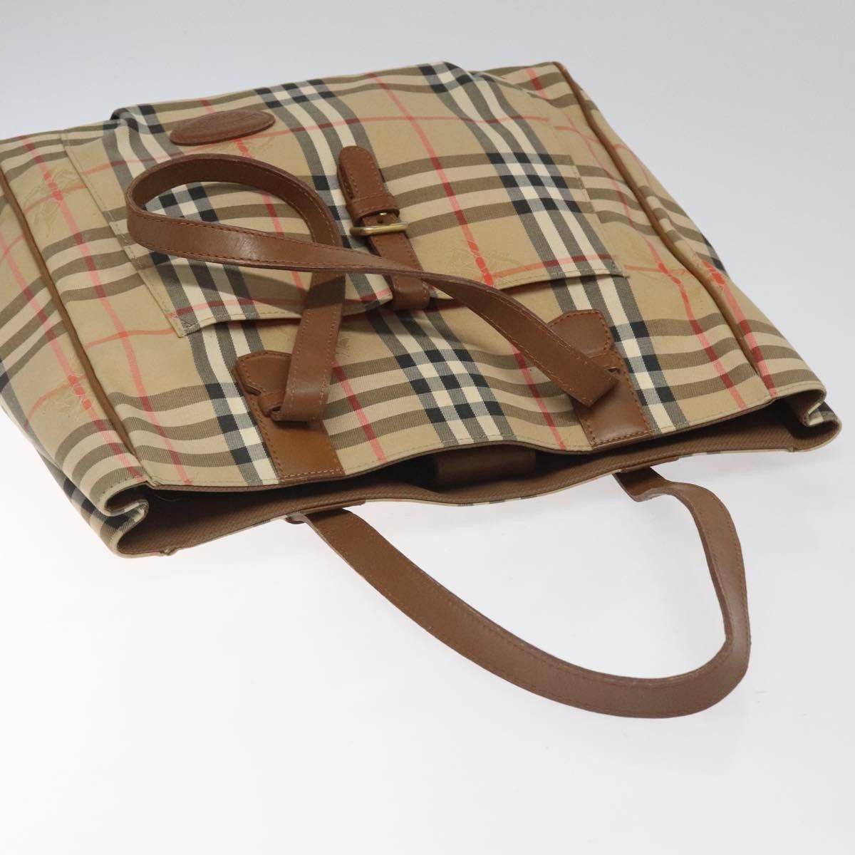 Burberry Nova Check Beige Canvas Tote Bag (Pre-Owned) Size ONE SIZE - 6 Thumbnail