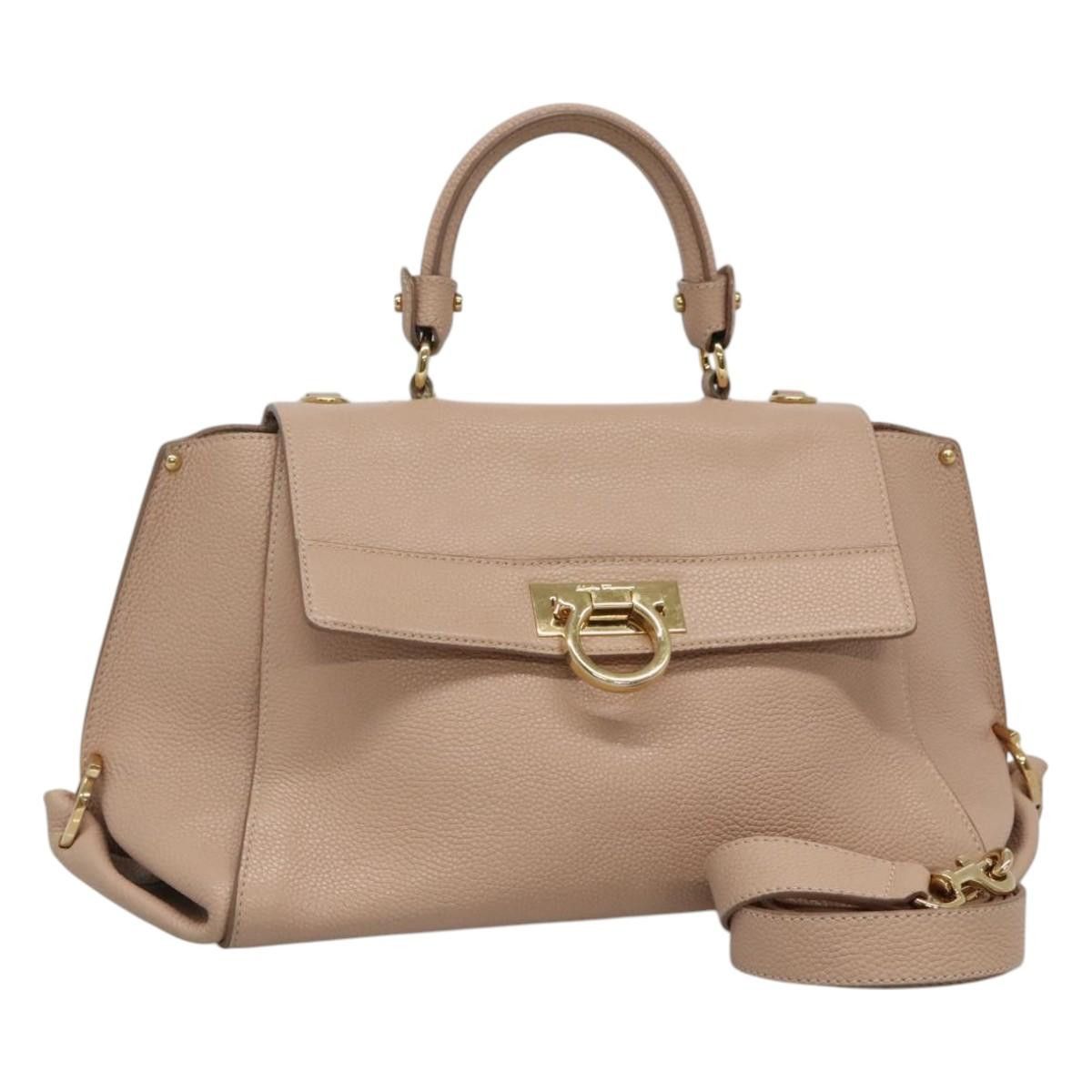 Salvatore Ferragamo Sofia Pink Leather Handbag (Pre-Owned) Size ONE SIZE - 3 Thumbnail