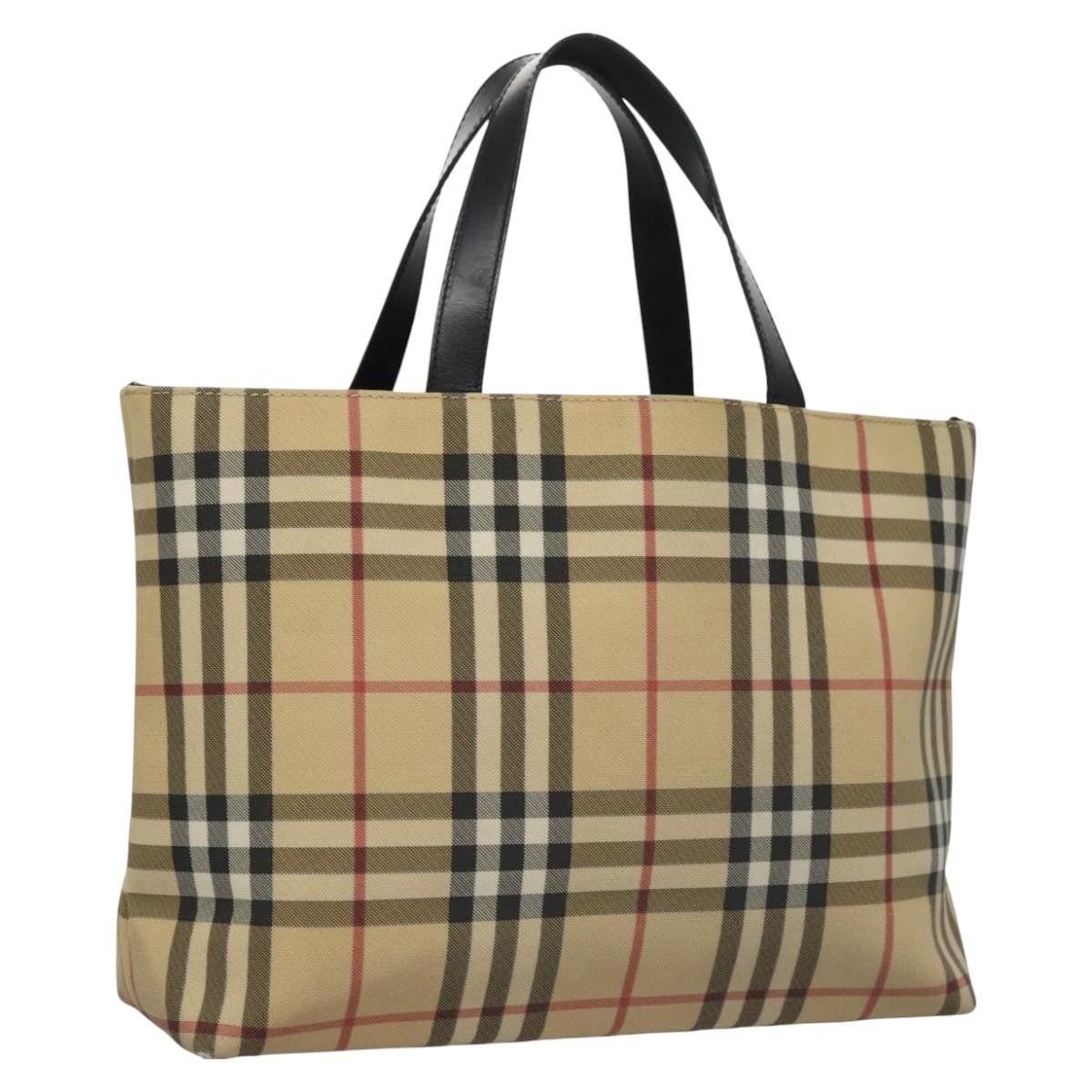 Burberry Nova Check Beige Canvas Tote Bag (Pre-Owned) Size ONE SIZE - 3 Thumbnail